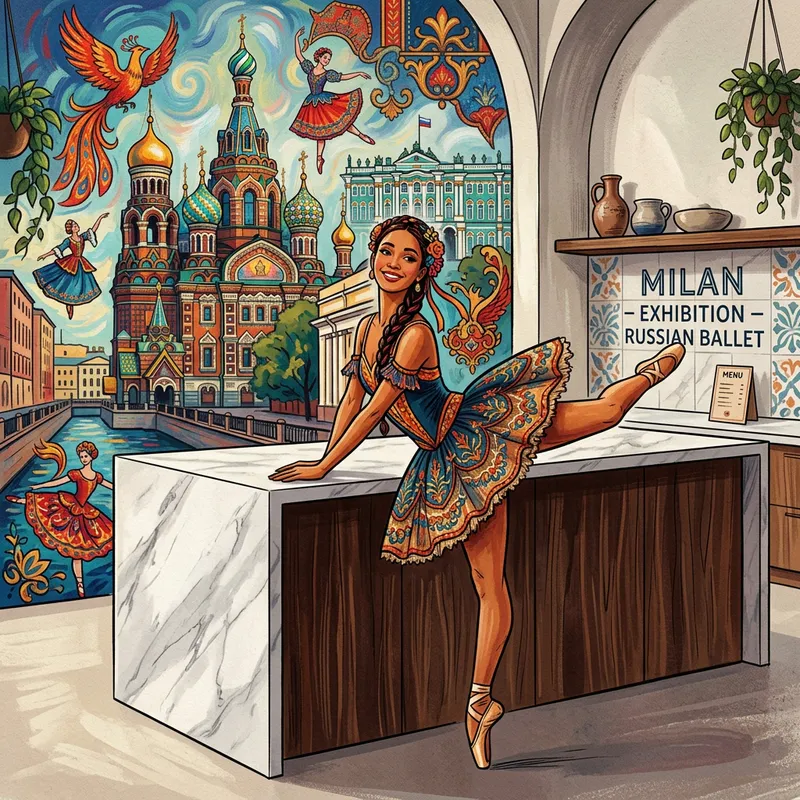 Elegant Russian Ballerina Poster: Vibrant Colors & Contemporary Flair