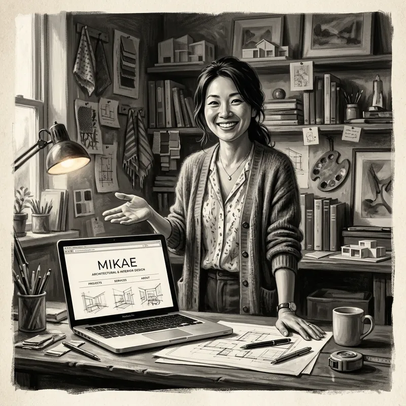 Positive Interior Designer in Vintage Black-and-White Poster