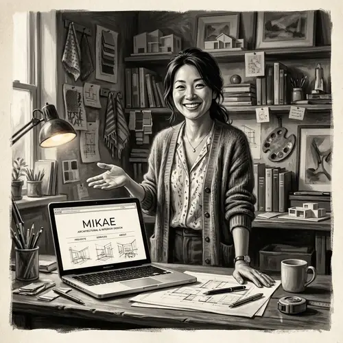 Vintage Black and White Digital Painting | Interior Designer Portfolio