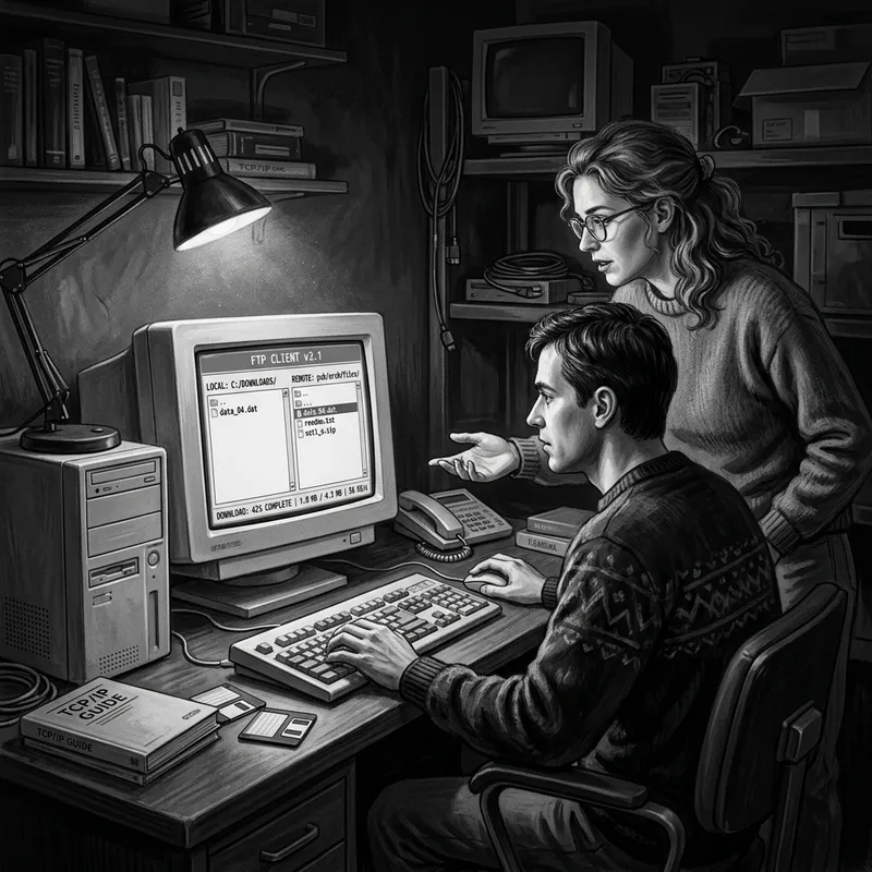 Vintage FTP Client Access Data Poster | Chiaroscuro Lighting