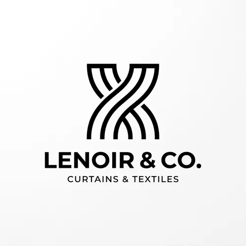 Modern Black and White Minimalist Curtain & Textile Logo Design