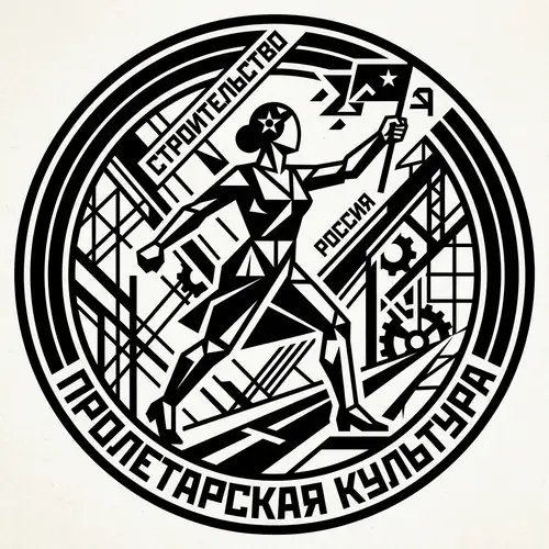Russian Constructivist Style Circular Logo Design