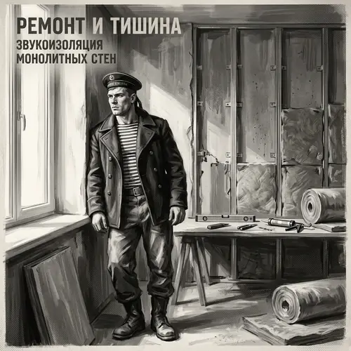 Vintage Russian Builder Digital Painting in Sailor Uniform