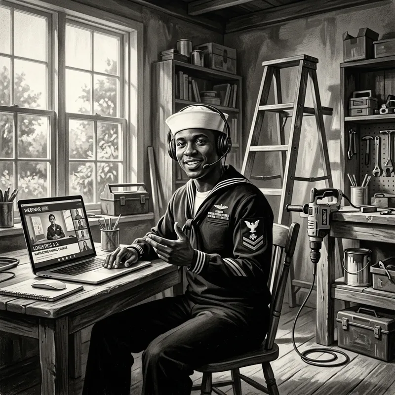 Vintage Sailor Conducting Webinar in Chiaroscuro Room