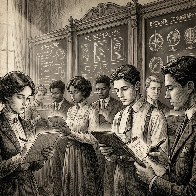 Vintage Engravings of Students with Tablets and Educational Boards Vintage Engravings of Students with Tablets and Educational Boards