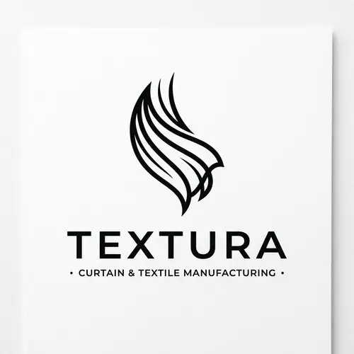Modern Style Curtain & Textile Company Logo | Black & White Theme