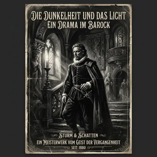 Vintage Black-and-White Poster Art | Baroque Style Print