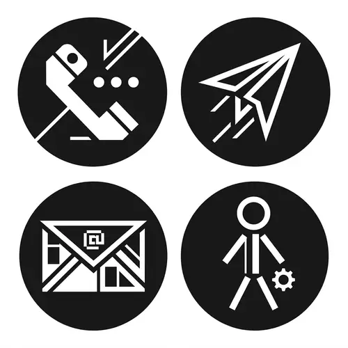 Minimalist Round Icons for Children's Camp Website Menu