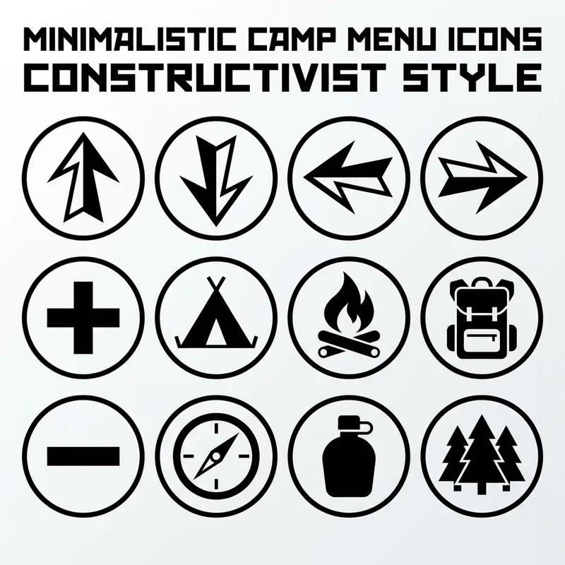 Modern Geometric Icons Inspired by Russian Constructivism