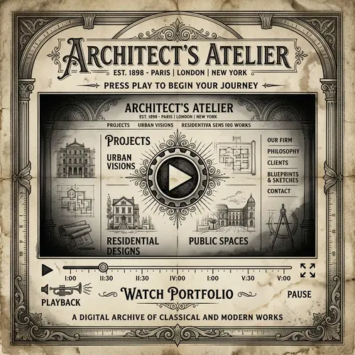 Vintage Architect's Website Splash Screen Poster