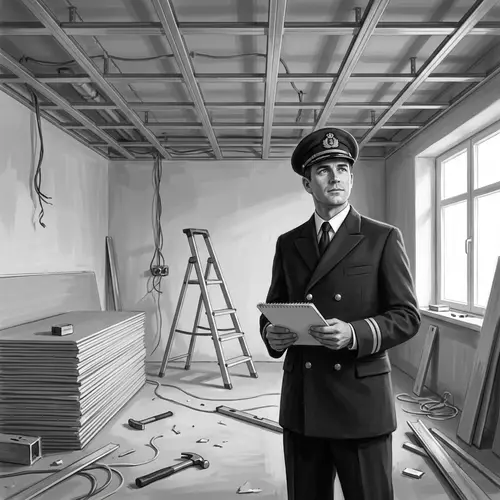 Professional Sailor in Room Renovation Scene