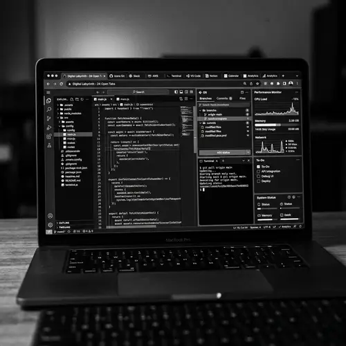 Modern Technology Interface in High-Contrast Photography
