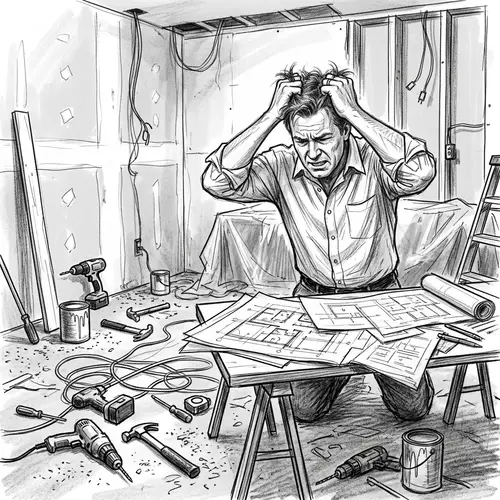 Frustrated Client in Renovation Chaos