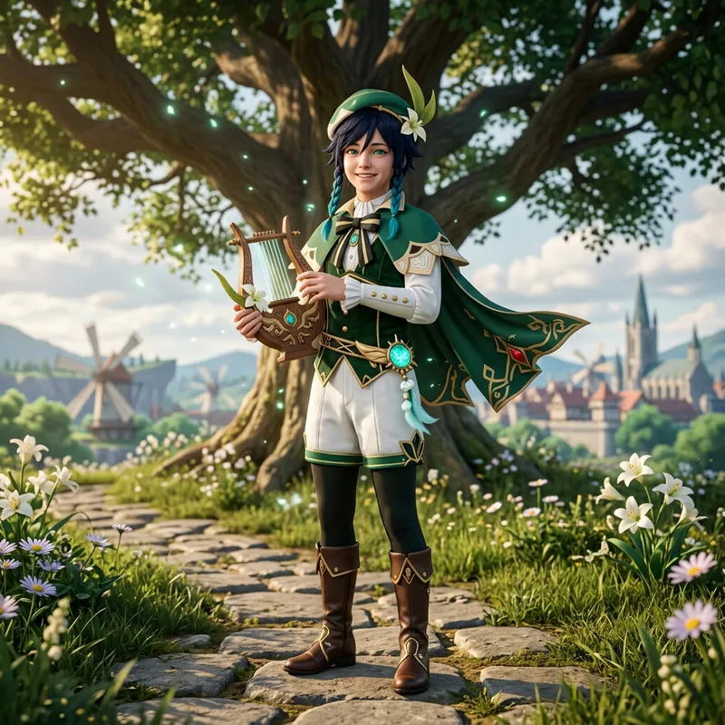 Venti from Genshin Impact in Photorealistic Style