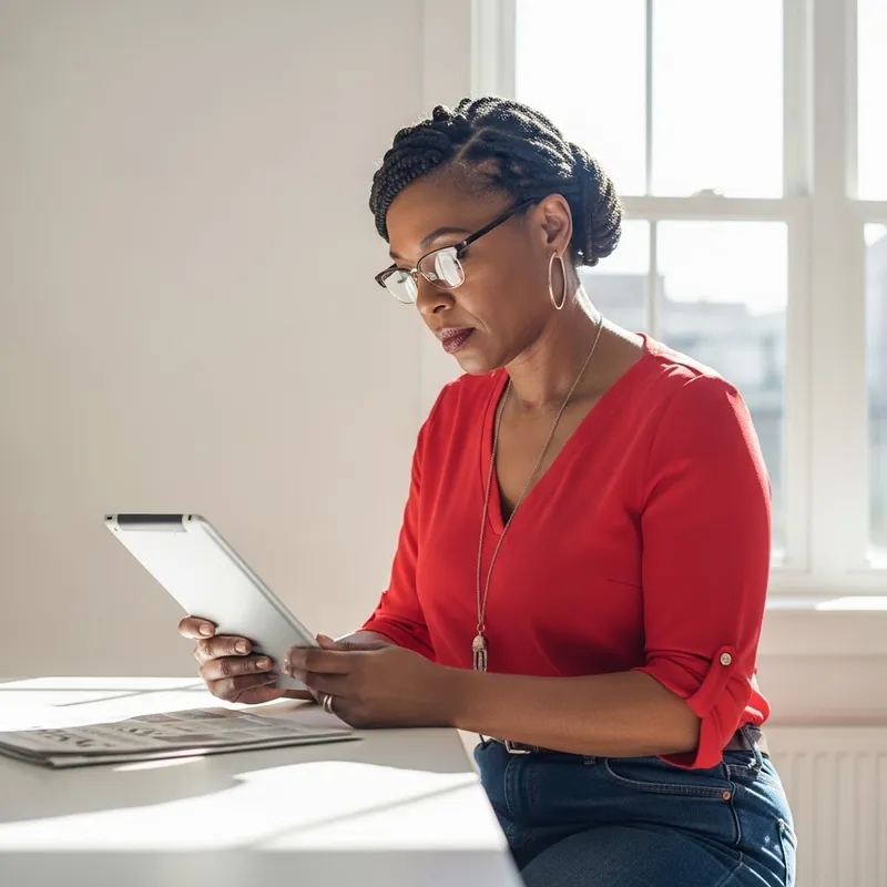 Woman Reading News - Daily Updates