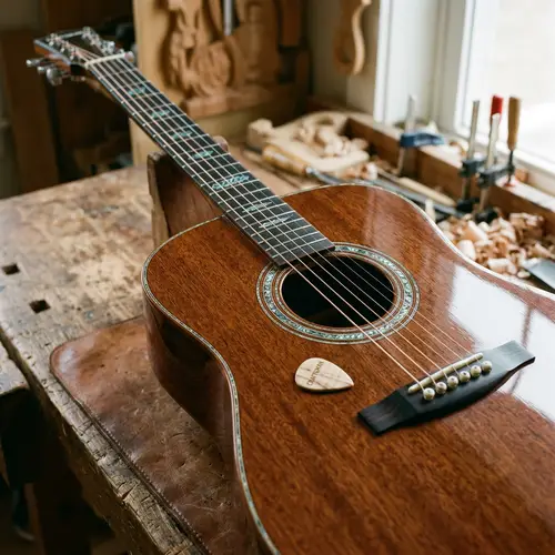 Handcrafted Mahogany Acoustic Guitar with Ebony Fingerboard