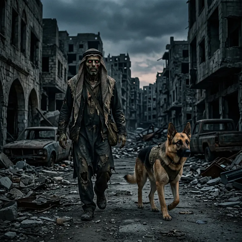 Fantasy Zombie and Dog Scene