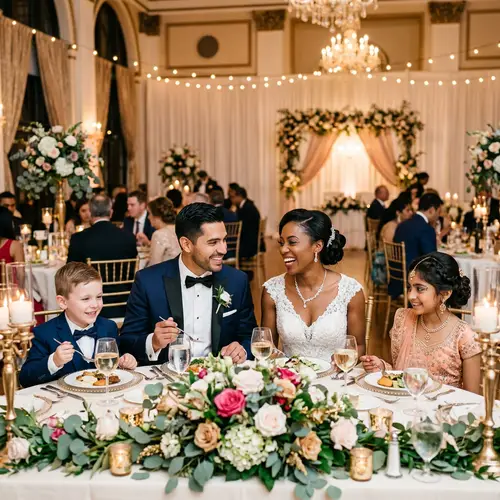 Festive Wedding Celebration with Elegant Table Settings