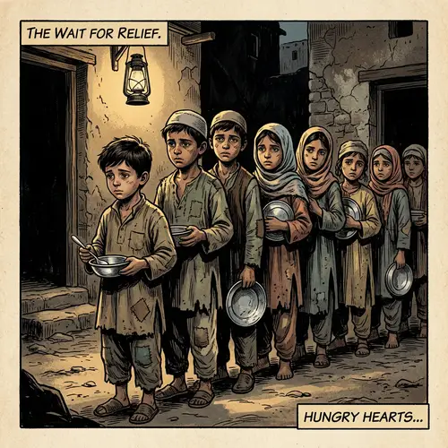 Illustration of Impoverished Palestinian Children