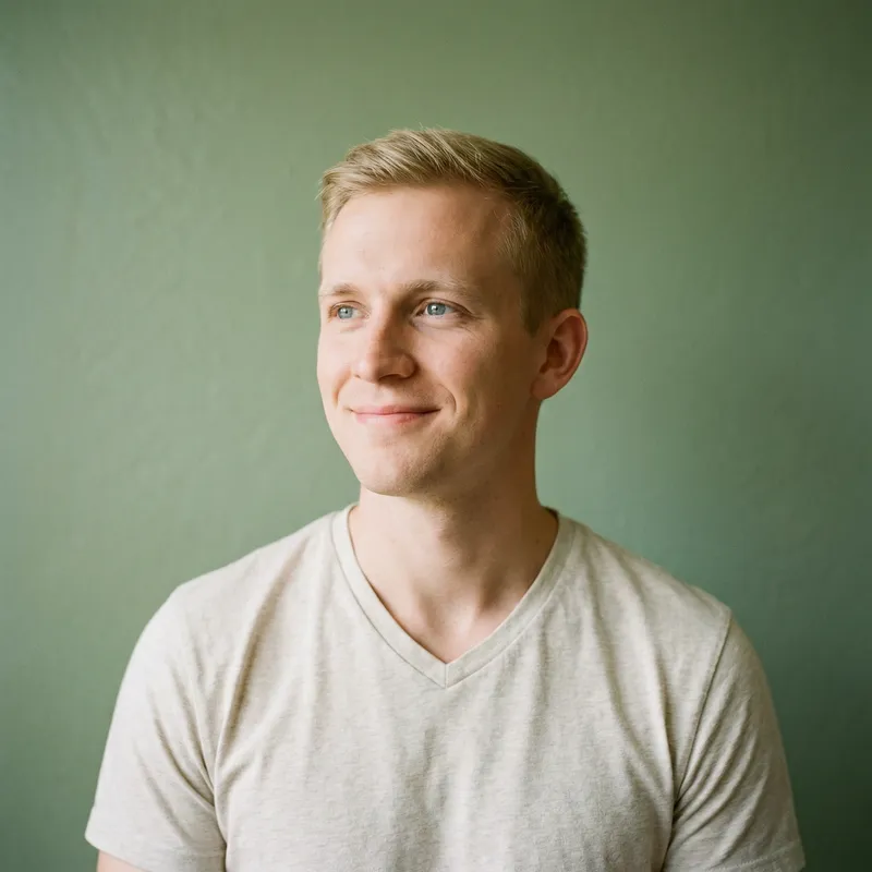 25-Year-Old White Man with Short Blond Hair | Captivating Look