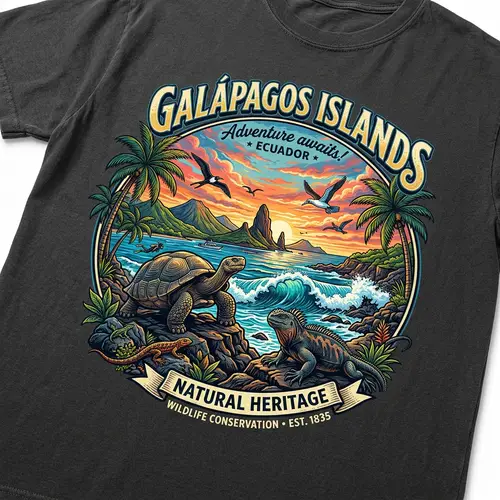Galápagos Island Art: Vibrant Nature Design