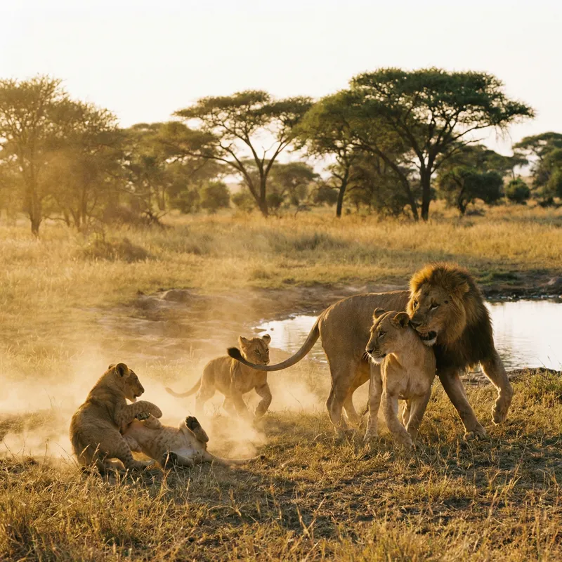 Playful Lions: Nature's Joyful Giants