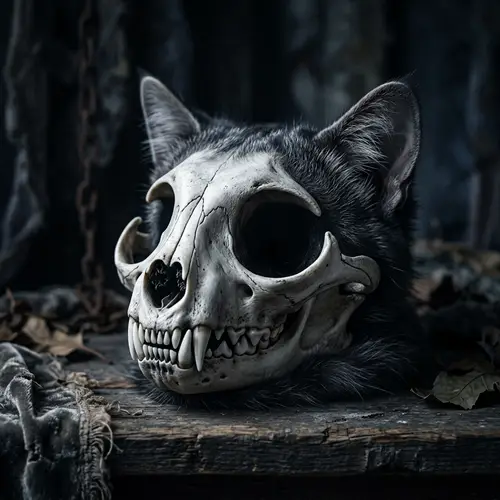 Skull Cat - Intriguing Fusion of Skull and Cat