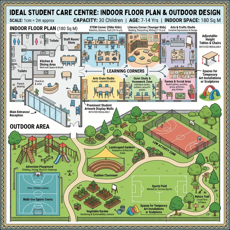 Ideal Student Care Centre: Indoor & Outdoor Learning Spaces