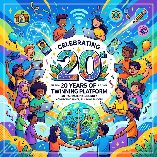 Celebrate 20 Years of Twinning: A Vibrant Digital Art