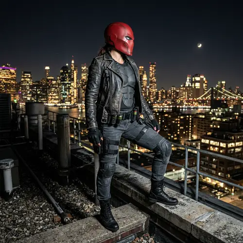 Female Red Hood Vigilante | Full Body Drawing