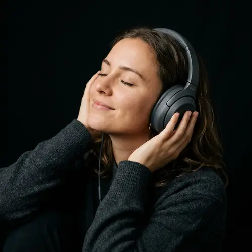 Peaceful Music Listening Portrait