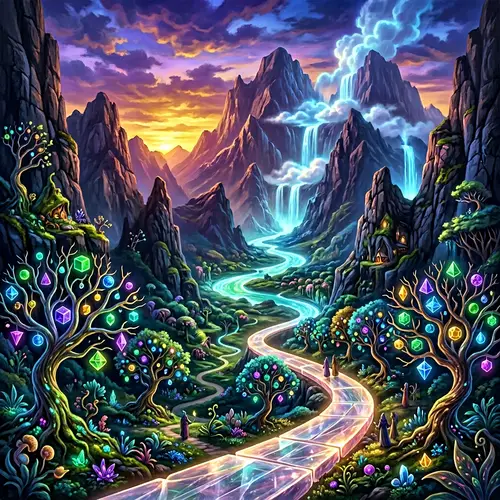 Surreal Hidden Landscapes - Enigmatic Valley in Towering Mountains