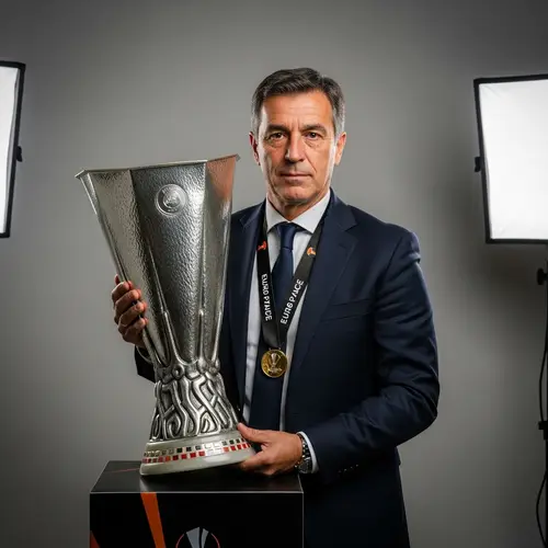 Ruben Amorim with UEFA Europa League Trophy