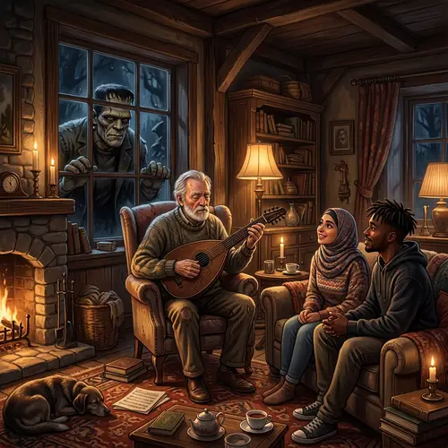 Secluded House Musical Performance with Diverse Audience