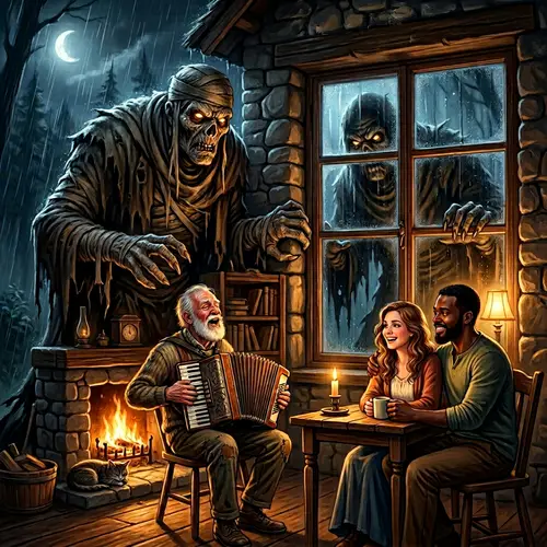 Horror Monster Inspired Digital Art Piece | Small Cottage Scene