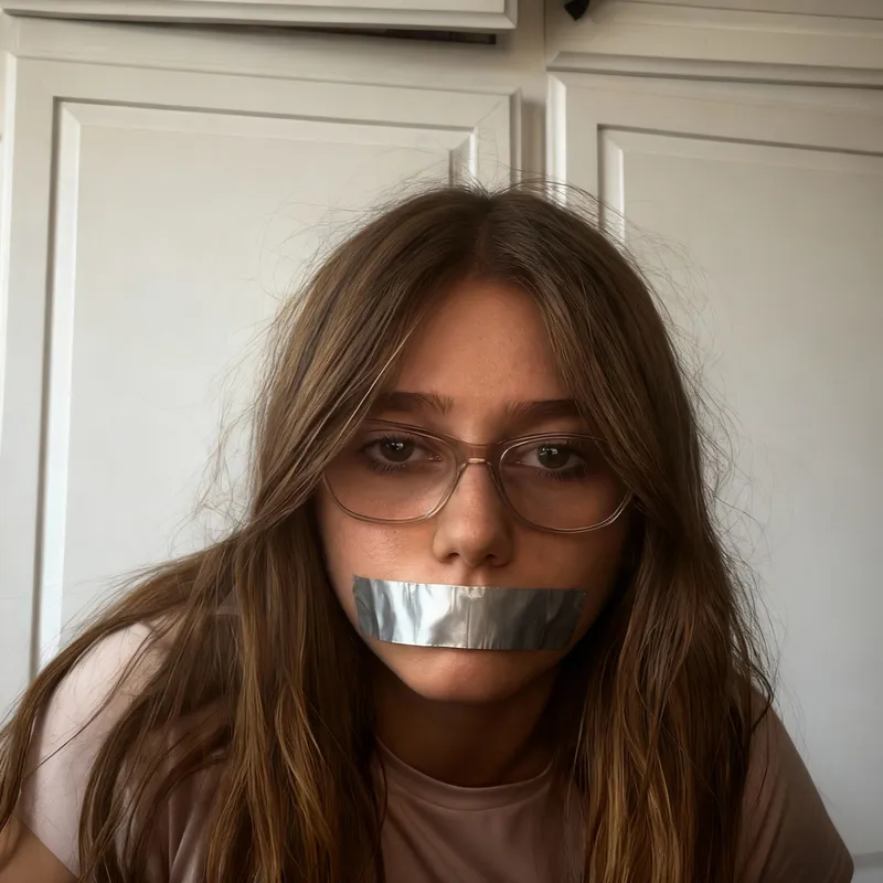 Silver Duct Tape Over Mouth Image
