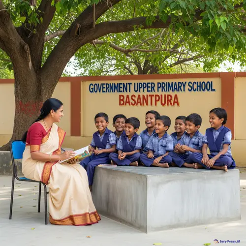 Joyful Rural Classroom in India - Teaching Sanskrit