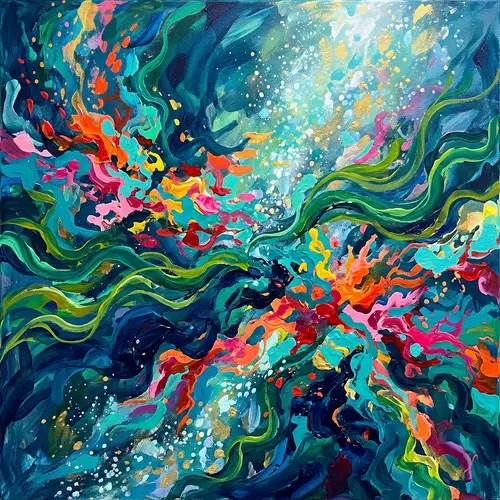 Underwater Abstract Art: Vibrant Colors in Ocean Ecosystems