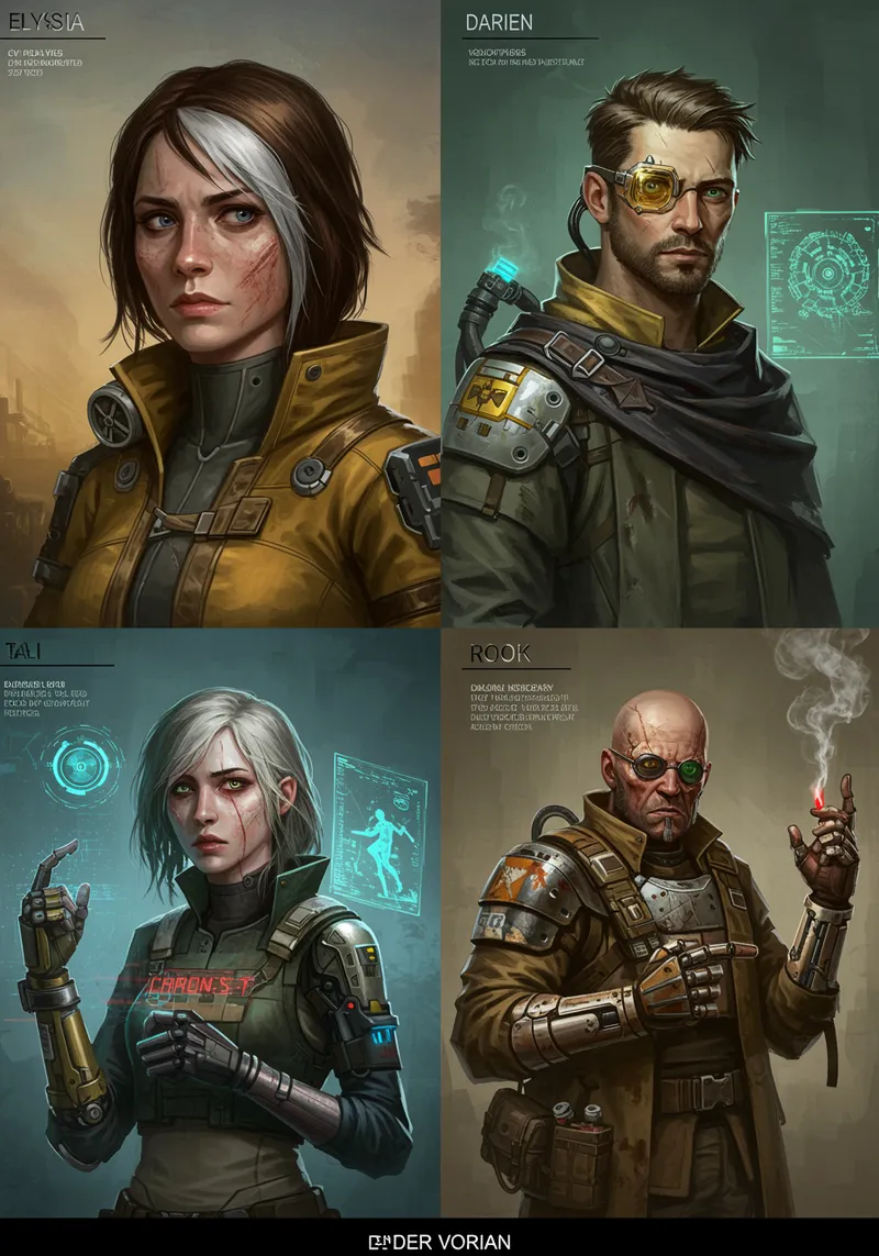 Cyberpunk Character Illustrations | New Aurora Saga