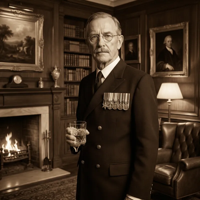 Rey George V with Whisky Glass in Classic Setting Rey George V with Whisky Glass in Classic Setting