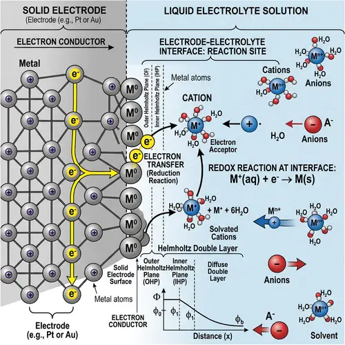 Electrode and Electrolyte Interface: Detailed Scientific Image