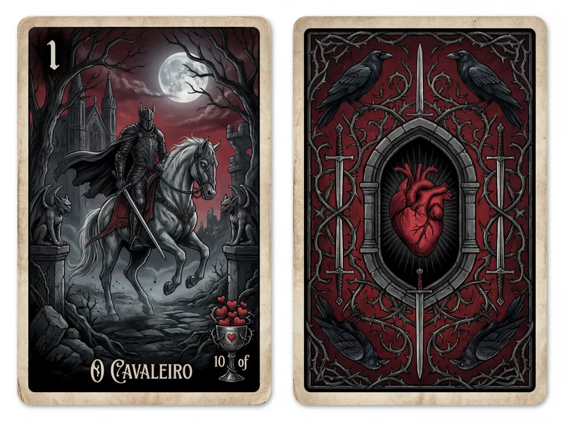 Knight Card Design in Modern Gothic Style Knight Card Design in Modern Gothic Style