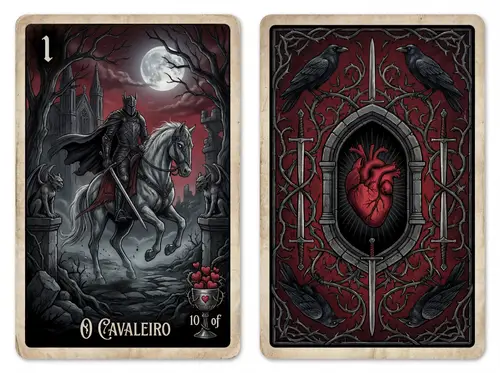 Knight Card Design in Modern Gothic Style