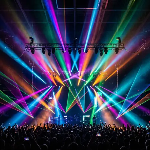 Focused Beams of Light in Vibrant Colors