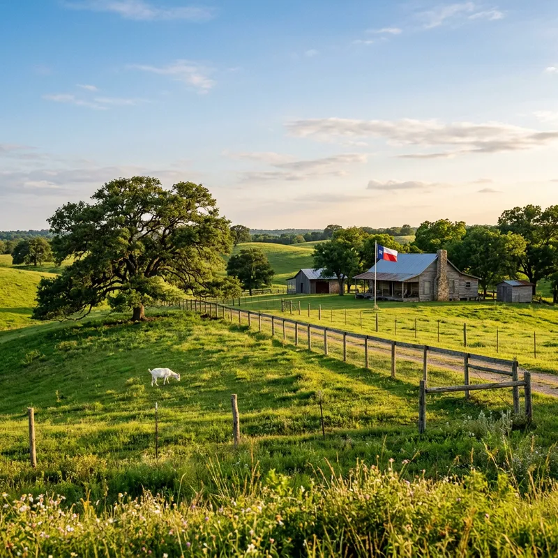 Picturesque 'Hills of Montgomery' Farmland with Lone Grazing Goat Picturesque 'Hills of Montgomery' Farmland with Lone Grazing Goat