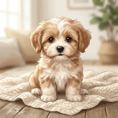 Cute Puppy with Soft, Fluffy Fur | Small Breed Illustration