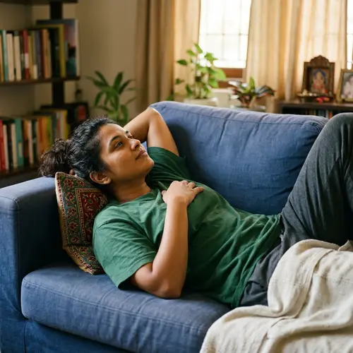 South Asian Individual Lying Down - Unspecified Gender