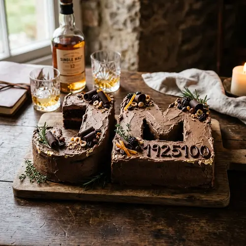 Masculine JM Letter Cake Design