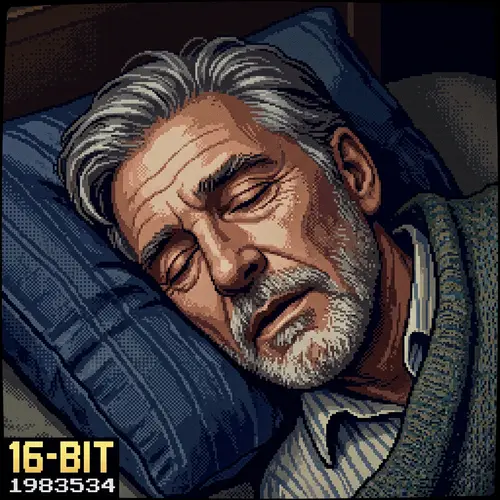 Sleepy Uncle Portrait in 16 Bit