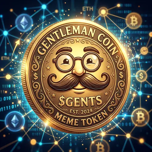 Gentleman Meme Coin with Mustache & Glasses